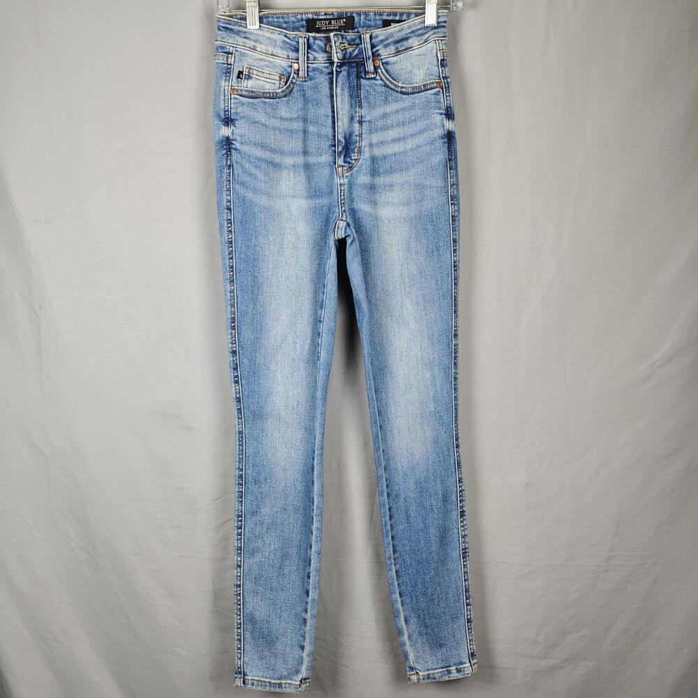 Judy Blue Jeans Womens 0/24 Light Wash Blue Mid Rise Skinny Stretch Denim